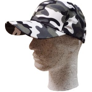 Camouflage pet met klep – Army Cap – Camo Wit - Outdoor Leger Petje