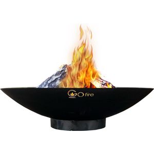 GoFire Soho Vuurschaal - Zwart - 100 cm - staaldikte 3mm - Tuinhaard - Vuurkorf - Terrasverwarmer - Sfeerhaard - Vuurschaal voor buiten