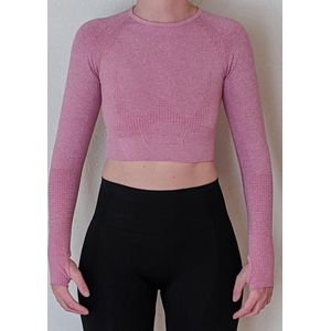 Naadloos vestje voor fitness, yoga, gym - Roze - Maat XS