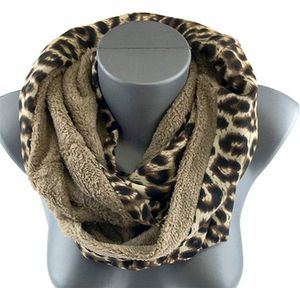 Fleece Colsjaal Dames - Panter Bruin - Infinity Scarf