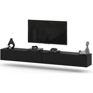 AZ-Home Tv Meubel Young 300 cm Zwart Tv Kast Zwevend Kast Hangend Woonkamer