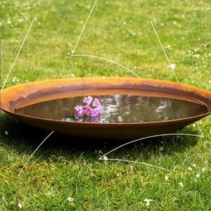 Gofire Soho waterschaal cortenstaal - 50 cm - vogelbadje tuin - vogel drinkschaal