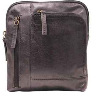 Kleine leren schoudertas heren / dames - Crossbody tas heren leder - Nektas heren zwart