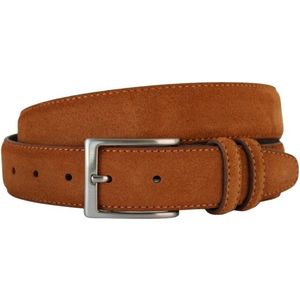 Luxe suéde riem cognac - Suede riem heren - Cognac riem heren- Taillemaat 105 - Pak riem heren - Pantalon riem