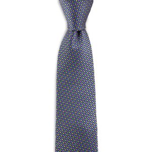 Sir Redman - stropdas - Slick Rick - geweven zuiver zijde - petrol / paars / beige