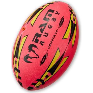 RAM Rugby Gripper Pro 2.0 Training Rugbybal - New in-flight Valve Technology - Europa nr. 1 Rugby Shop - 3d Grip Maat 4 - Fluor Roze RAM® Engeland - Uniek 3d Grip techn. Prof.