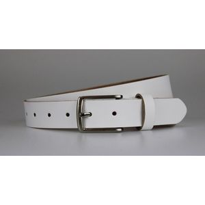 Dames/Heren Riem Leer Wit - Taillemaat: 105 - Trendy riemen - Exclusieve heren /dames riemen - Casual riem