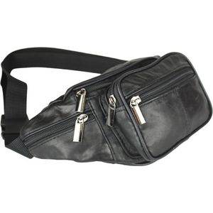 Leren heuptas heren/dames - Heuptasjes heren leer - Buideltas - Crossbody heuptassen - Zwart