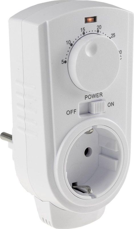 Stopcontact - Eenvoudige Thermostaat - Draaiknop - Voor Verwarming en Koeling