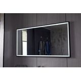 Bella Mirror - Badkamerspiegel - Zwart Frame - Ledverlichting - Anticondens