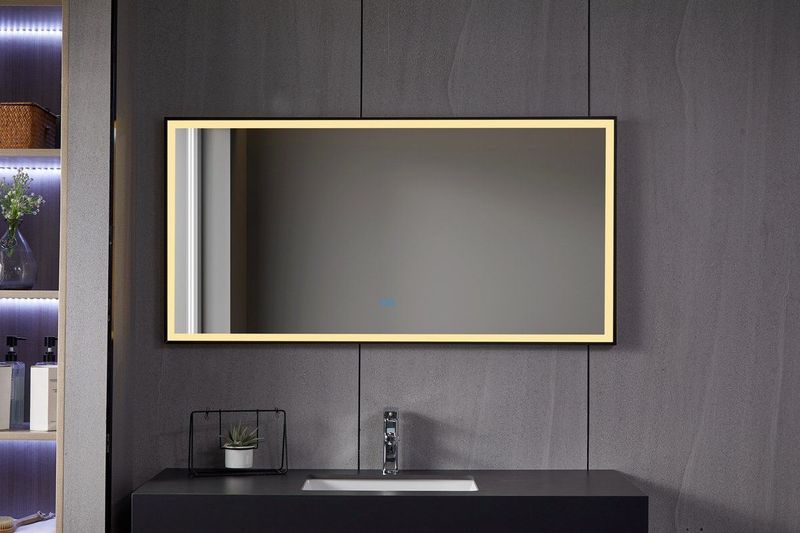 Bella Mirror - Badkamerspiegel - Zwart Frame - Ledverlichting - Anticondens