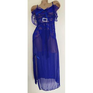 Lingerie set lang model one size 36-42 blauw