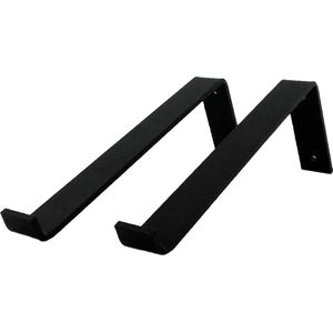 GoudmetHout Industriële Plankdragers L-vorm 30 cm - Staal - Mat Zwart - 4 cm x 30 cm x 15 cm - Plankendrager