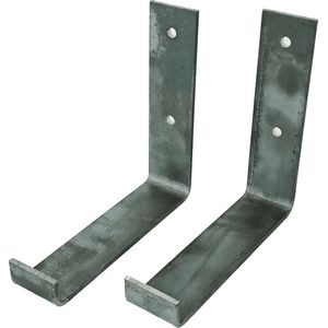 GoudmetHout Industriële Plankdragers L-vorm UP 15 cm - Staal - Zonder Coating - 4 cm x 15 cm x 15 cm - Plankendrager