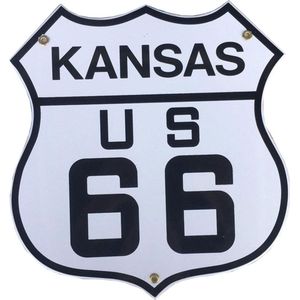 Route 66 Kansas Emaille Bord 29 x 28 cm