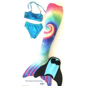 Zeemeermin staart set| Mermaid staart, Bikiniset en Monovin | Lollipop blauw maat 110 | Nieuw model 2024!