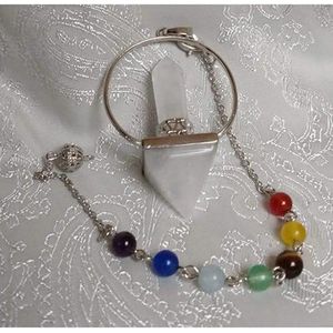 Stones & Bones® Pendel Bergkristal met Chakraketting