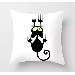 Kussenhoes Crazy Cat - kat - kattenkussen - Sierkussen - 45x45 cm