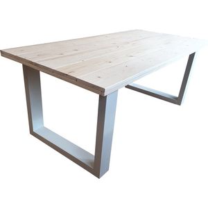 Wood4you - Eettafel New England geschaafd vuren - Wit - 220/90 cm