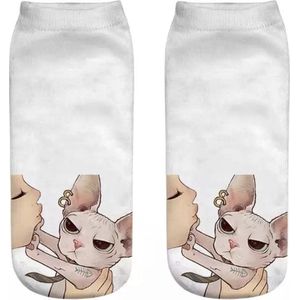 Enkelsokken Kat - kattensokken - Don't kiss me! - enkelsokken - Unisex - Maat 36-41