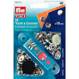 Afdekzeilwinkel - 10x Drukknopen schroefbaar Prym 15mm Yacht en caravan