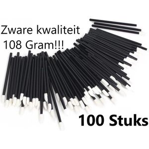 200 Stuks Lipgloss & Oogschaduw Borsteltjes - Lipbrush Applicators - Lippenstift, Lipgloss & Oogschaduw Brushes - Zwart