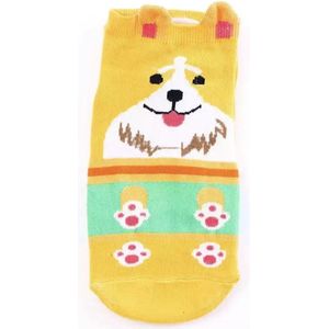 Leuke honden enkelsokken geel Unisex Sokken 36-41
