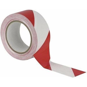Vloertape rol 1,5 meter afstand houden aub - neutraal - rood wit -