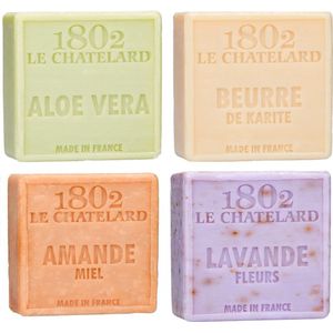 Set Marseille zeep 4 x 100 gram extra zacht, geen palmolie