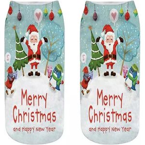 Kerst thema enkelsokken - Winter thema enkelsokken - Kerstsokken - Unisex - Maat 36 - 41