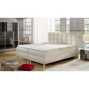 Boxspring Parijs - compleet - inclusief matras en topper 180x200 - crème - beige