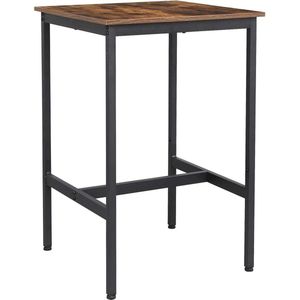 Nancy's Houten Bartafel - Vintage Keukentafel – Keuken Bartafels - Hoog Bureau - Industrieel - Hout & Metaal - 60 x 60 x 90 cm