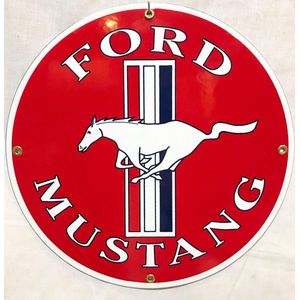Ford Mustang Logo Emaille Bord 12"" / 30 cm