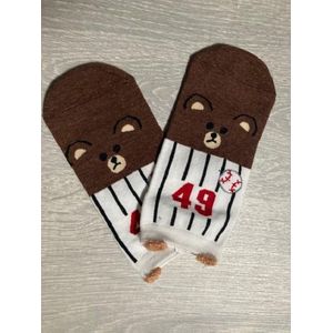 Dieren enkelsokken cartoon style baseball - honkbal nummer 49 Unisex Maat 36 - 41
