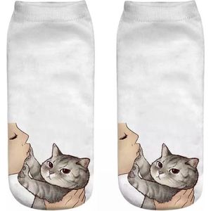 Enkelsokken Kat - kattensokken - Don't kiss me! - enkelsokken - Unisex - Maat 36-41