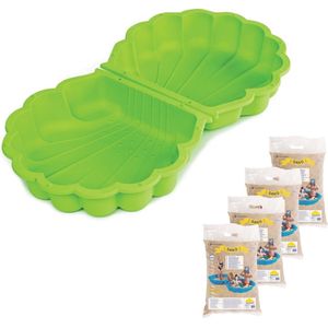 Paradiso - groene zandbak en waterbak - zandbak schelp - met speelzand (60 kilogram) - kunststof