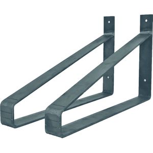 GoudmetHout Industriële Plankdragers XL 40 cm - Staal - Zonder Coating - 4 cm x 40 cm x 25 cm - Plankendrager