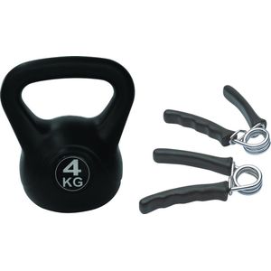 Tunturi - Fitness Set - Knijphalters 2 stuks - Kettlebell 4 kg