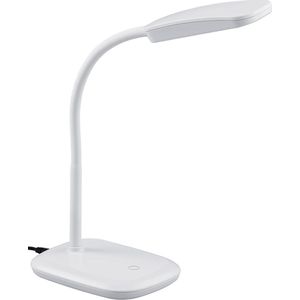 LED Bureaulamp - Trion Bolina - 3W - Warm Wit 3000K - Dimbaar - Rechthoek - Glans Wit - Kunststof