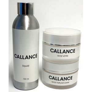 Callance Acryl Poeder Nagels - babyboom en french acrylnagels - acryl soft white 50 ml - acryl natural pink 50 ml - liquid 150ml