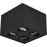 Trion - Bisqy - LED Plafondspot - Mat Zwart - GU10 Fitting - 4-lichts - Vierkant