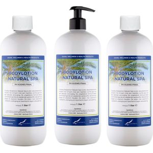Bodylotion Natural Spa 1 Liter - met gratis pomp - set van 3 stuks