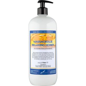 Massageolie Relaxing Honey 1 liter met gratis pomp - 100% natuurlijk - biologisch en koud geperst