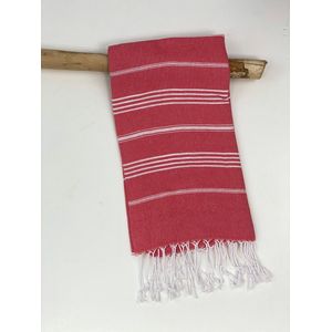 Hamamdoek | Stripe | Fel rood | 100 x 180 CM | Strand | Sauna / Wellness | Vakantie | Thuis