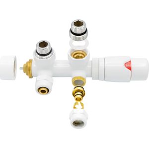 Sanifun Haakse Thermostatische Radiatorkraan 1 2 x 1.5 cm- Messing
