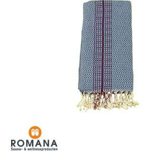 Romana Products Teardrops Hamam Baddoek 100cm x 180cm - Blauw - Hamamdoek - Strandlaken - Saunalaken