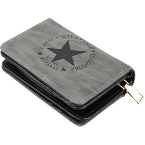 Compacte dames portemonnee | Kleine portefeuille | Mini wallet | Ritsportemonnee |K600 Donker Groen met Zwarte ster