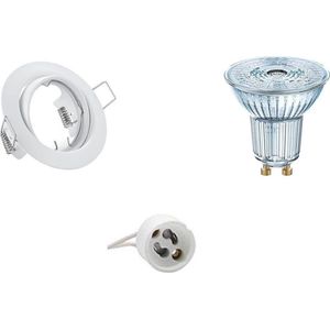 LED Spot Set - OSRAM Parathom PAR16 927 36D - GU10 Fitting - Dimbaar - Inbouw Rond - Mat Wit - 3.7W - Warm Wit 2700K - Kantelbaar Ø83mm