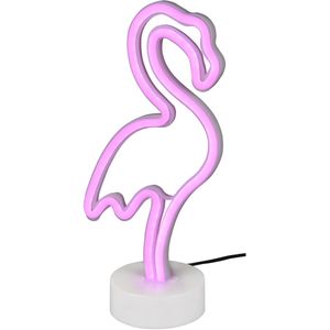 LED Tafellamp - Trion Flamingo - 1W - USB - Rond - Mat Wit - Kunststof