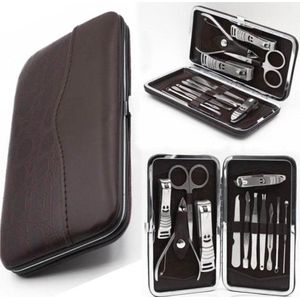 10-Delige Manicureset - Pedicure Set - Nagelverzorging kit - Nagelvijl - Nagelknipper - Opbergetui - Reisset - Nageltang - Voetverzorging